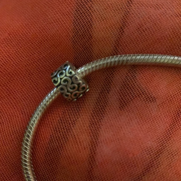 RETIRED Pandora Snake Chain Charm Bracelet with 2 Charms. ✨ - Picture 6 of 8